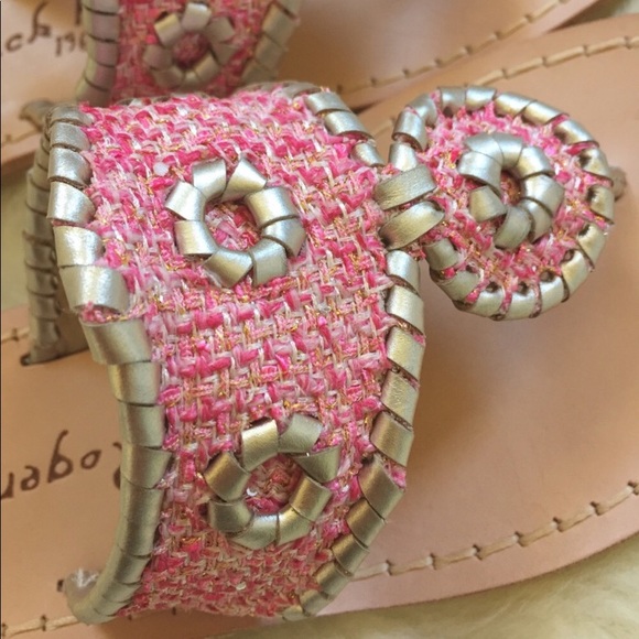 Jack Rogers Pink & Silver Genevieve Thong Sandals - Picture 5 of 7